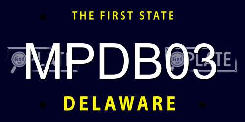 MPDB03 Delaware License Plate