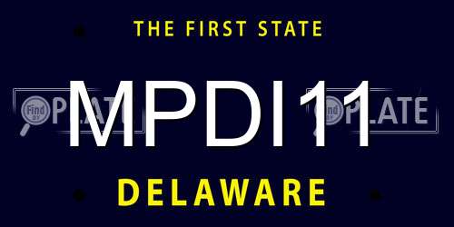 MPDI11 Delaware License Plate