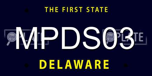 MPDS03 Delaware License Plate