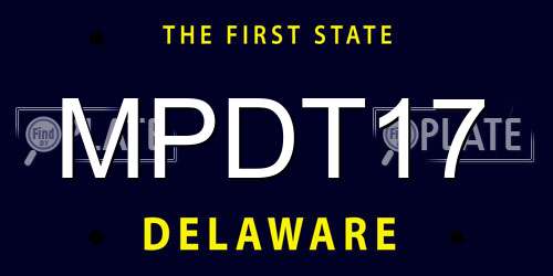 MPDT17 Delaware License Plate