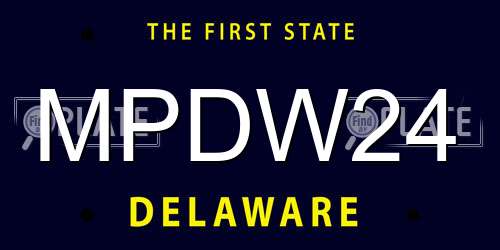 MPDW24 Delaware License Plate
