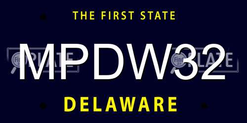 MPDW32 Delaware License Plate