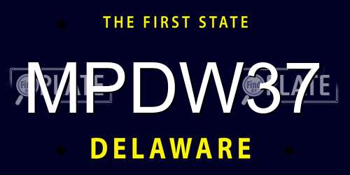 MPDW37 Delaware License Plate