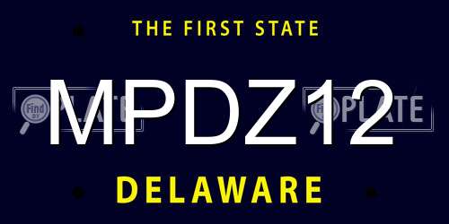 MPDZ12 Delaware License Plate