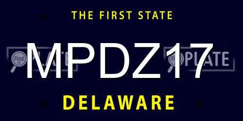 MPDZ17 Delaware License Plate