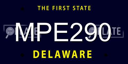 MPE290 Delaware License Plate