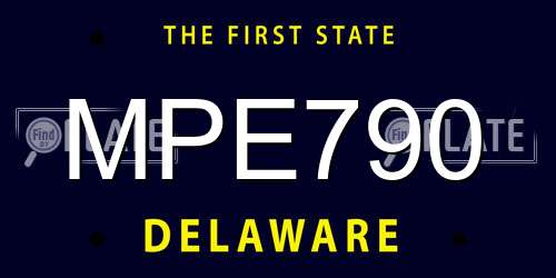 MPE790 Delaware License Plate