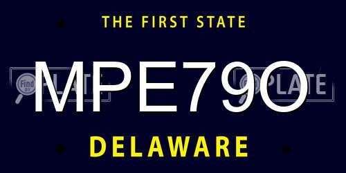 MPE79O Delaware License Plate
