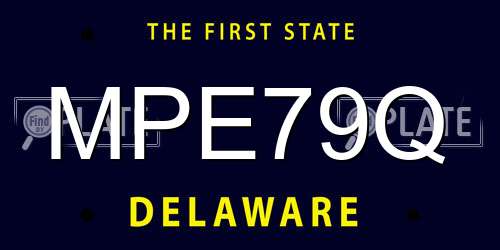 MPE79Q Delaware License Plate