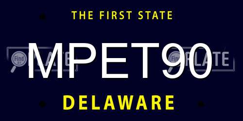 MPET90 Delaware License Plate