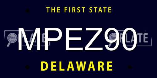 MPEZ90 Delaware License Plate