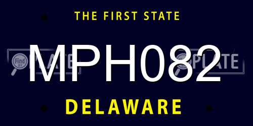 MPH082 Delaware License Plate