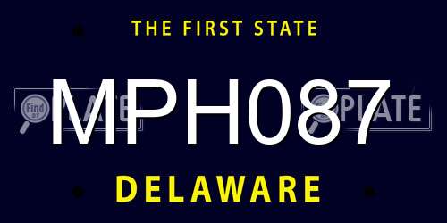 MPH087 Delaware License Plate