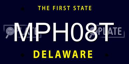 MPH08T Delaware License Plate
