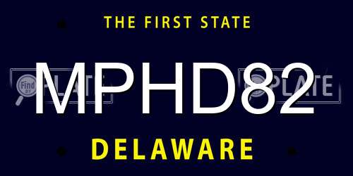 MPHD82 Delaware License Plate