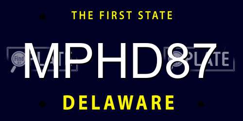 MPHD87 Delaware License Plate