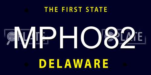 MPHO82 Delaware License Plate