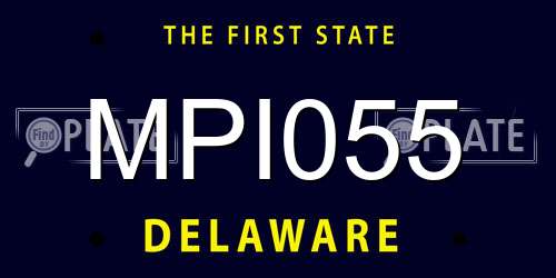 MPI055 Delaware License Plate