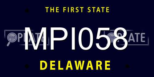 MPI058 Delaware License Plate