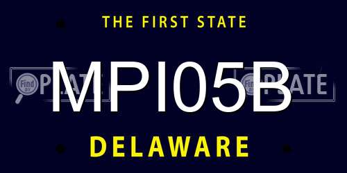 MPI05B Delaware License Plate