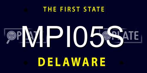 MPI05S Delaware License Plate