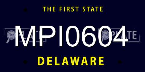 MPI0604 Delaware License Plate