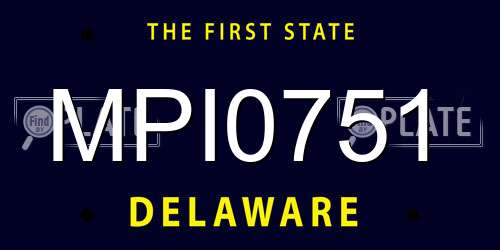 MPI0751 Delaware License Plate