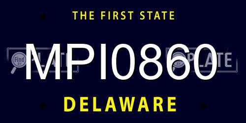 MPI0860 Delaware License Plate