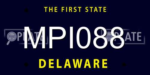 MPI088 Delaware License Plate