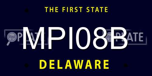MPI08B Delaware License Plate