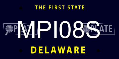 MPI08S Delaware License Plate