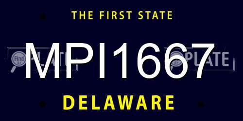 MPI1667 Delaware License Plate