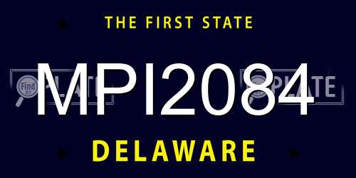 MPI2084 Delaware License Plate