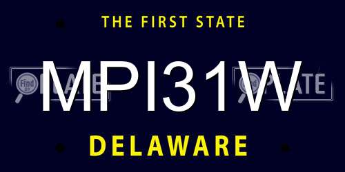 MPI31W Delaware License Plate