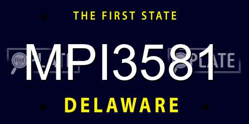 MPI3581 Delaware License Plate
