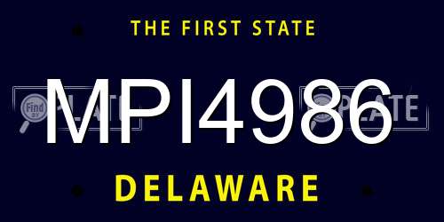 MPI4986 Delaware License Plate