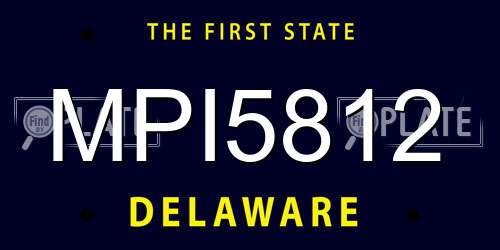 MPI5812 Delaware License Plate