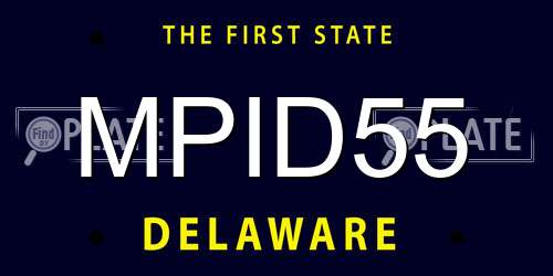 MPID55 Delaware License Plate