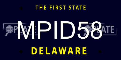 MPID58 Delaware License Plate