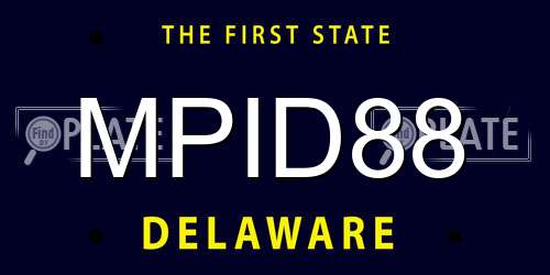 MPID88 Delaware License Plate