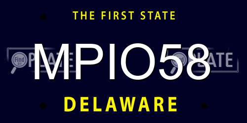 MPIO58 Delaware License Plate