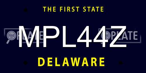 MPL44Z Delaware License Plate