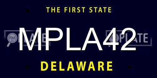MPLA42 Delaware License Plate