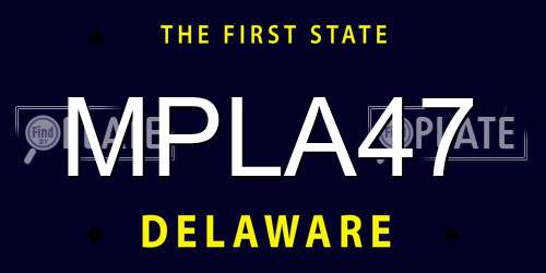 MPLA47 Delaware License Plate