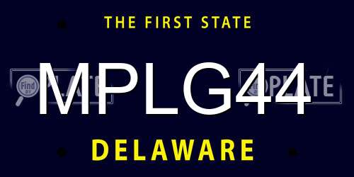MPLG44 Delaware License Plate