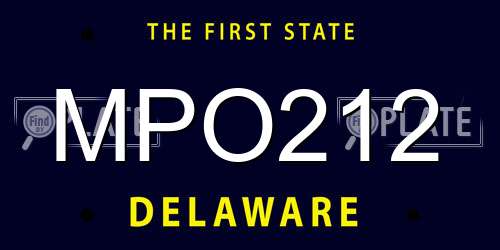 MPO212 Delaware License Plate