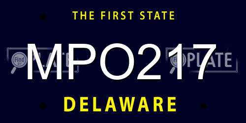 MPO217 Delaware License Plate