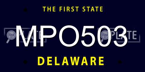 MPO503 Delaware License Plate