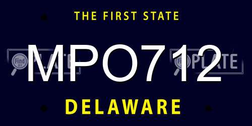 MPO712 Delaware License Plate