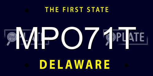 MPO71T Delaware License Plate
